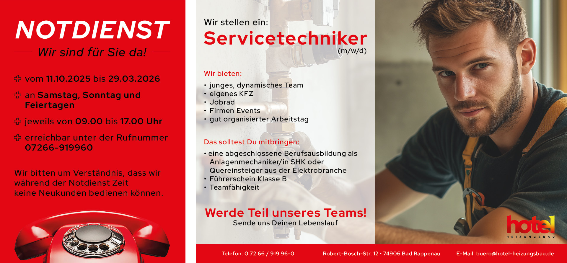 Notdienst und Servicetechniker